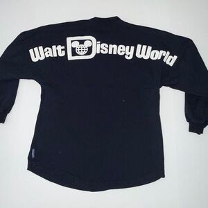 Disney Parks Walt Disney World Spirit Jersey Oversized Spell Out Navy XS